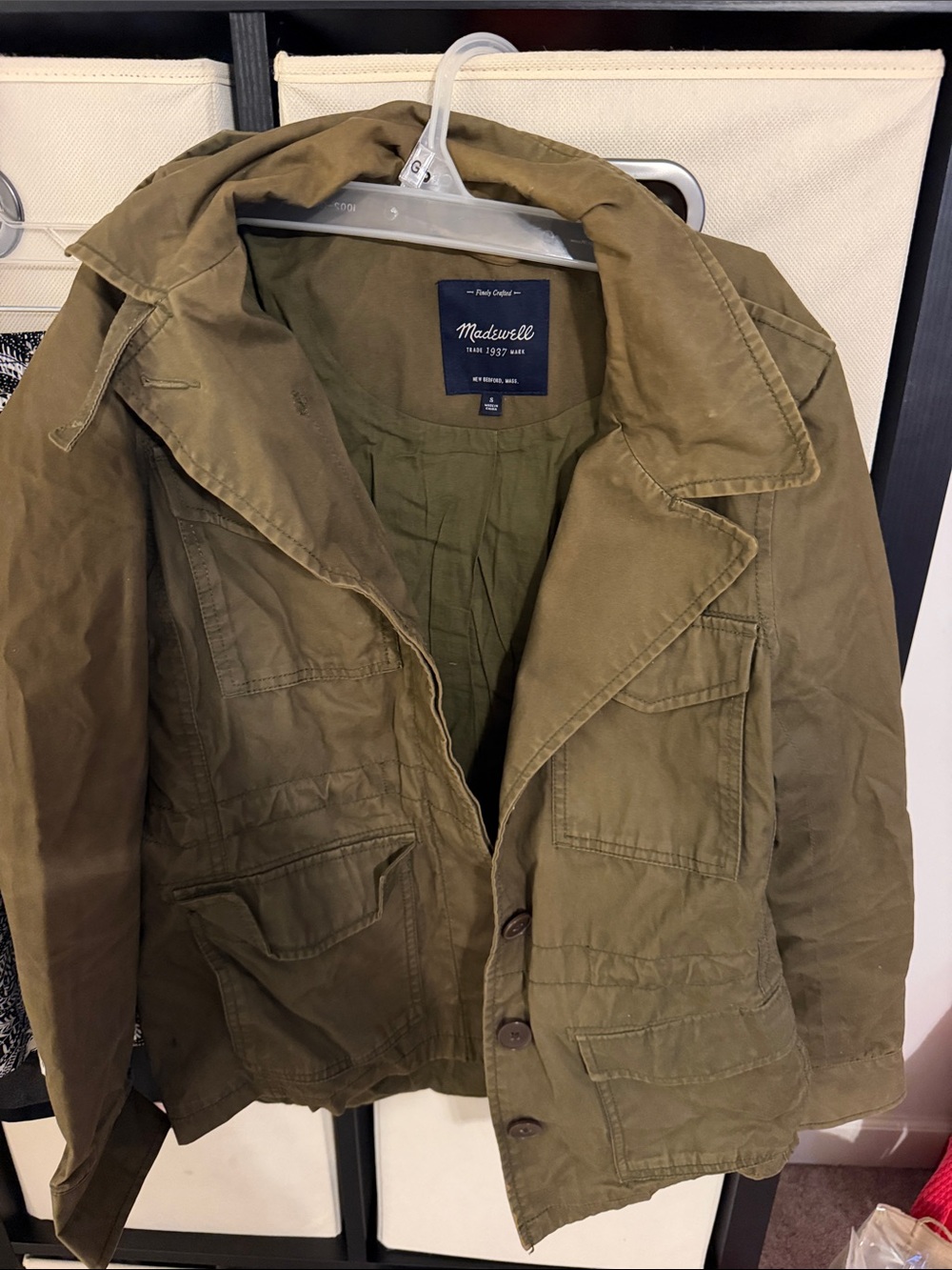Madewell Olive Green Utility Jacket with Flap Pockets
